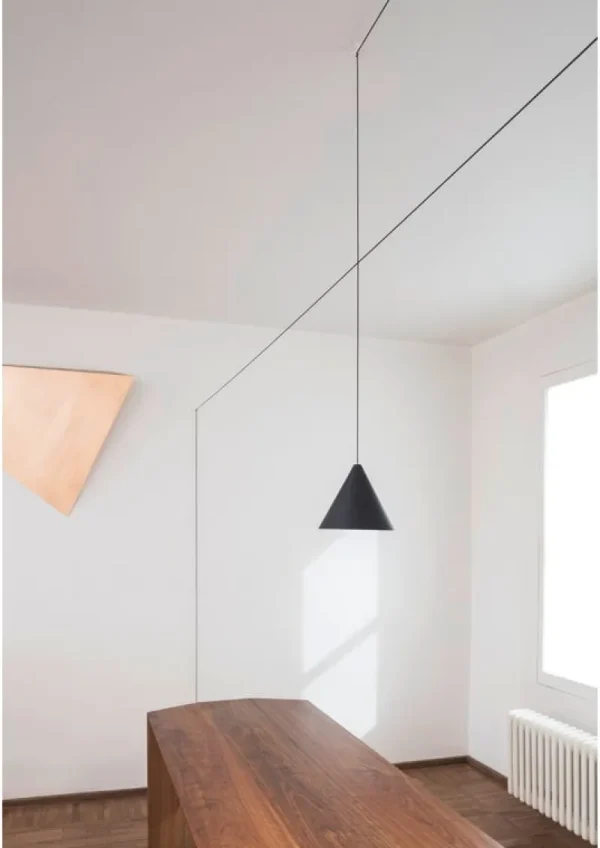 Audo Copenhagen Deckenleuchten-Flos String Light Cone Kopfleuchte, 12 m Kabel, Schwarz