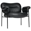 &Tradition Sitzgelegenheiten-Fogia Bollo Loungesessel, schwarzes Leder - Schwarz