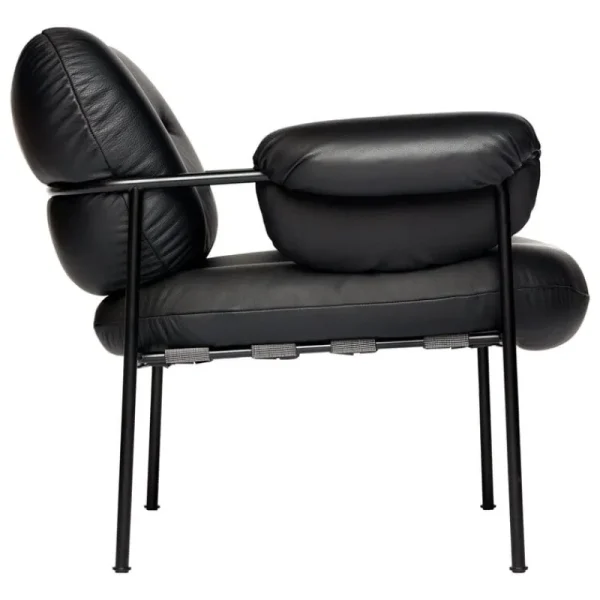 &Tradition Sitzgelegenheiten-Fogia Bollo Loungesessel, schwarzes Leder - Schwarz