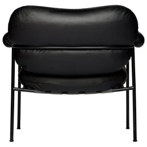 &Tradition Sitzgelegenheiten-Fogia Bollo Loungesessel, schwarzes Leder - Schwarz