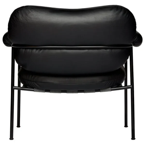 &Tradition Sitzgelegenheiten-Fogia Bollo Loungesessel, schwarzes Leder - Schwarz