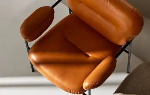Fogia Sitzgelegenheiten-Bollo Stuhl, cognacbraunes Leder - Schwarz