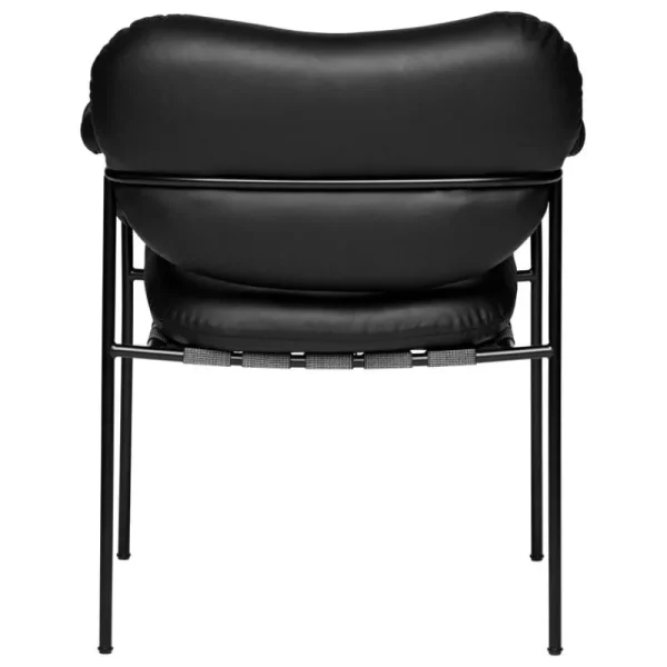 Audo Copenhagen Sitzgelegenheiten-Fogia Bollo Stuhl, schwarzes Leder - Schwarz