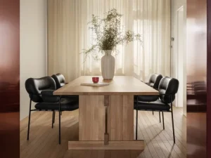 Audo Copenhagen Sitzgelegenheiten-Fogia Bollo Stuhl, schwarzes Leder - Schwarz