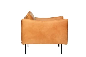 Vitra Sitzgelegenheiten-Fogia Tiki Sessel, groß, schwarzer Stahl - cognacbraunes leder