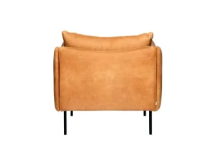 Vitra Sitzgelegenheiten-Fogia Tiki Sessel, groß, schwarzer Stahl - cognacbraunes leder