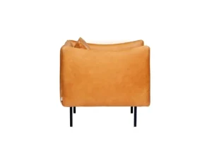 Normann Copenhagen Sitzgelegenheiten-Fogia Tiki Sessel, klein, schwarzer Stahl - cognacbraunes Leder