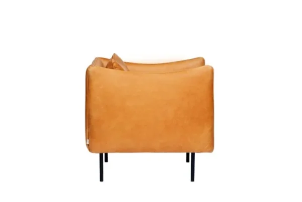 Normann Copenhagen Sitzgelegenheiten-Fogia Tiki Sessel, klein, schwarzer Stahl - cognacbraunes Leder