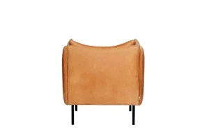 Normann Copenhagen Sitzgelegenheiten-Fogia Tiki Sessel, klein, schwarzer Stahl - cognacbraunes Leder