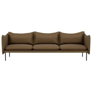 Fogia Sofas Und Liegen-Tiki 3-Sitzer Sofa, Jubiläumsausgabe, schwarzer Stahl - Vintage Tabak