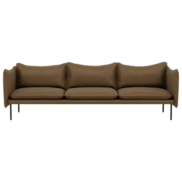 Fogia Sofas Und Liegen-Tiki 3-Sitzer Sofa, Jubiläumsausgabe, schwarzer Stahl - Vintage Tabak
