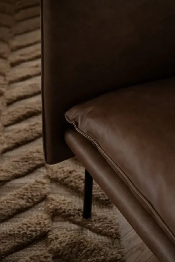 Fogia Sofas Und Liegen-Tiki 3-Sitzer Sofa, Jubiläumsausgabe, schwarzer Stahl - Vintage Tabak