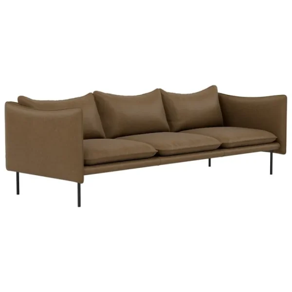 Fogia Sofas Und Liegen-Tiki 3-Sitzer Sofa, Jubiläumsausgabe, schwarzer Stahl - Vintage Tabak