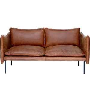 Fogia Sofas Und Liegen-Tiki 2-Sitzer-Sofa, schwarzer Stahl - Rangers-Vintageleder