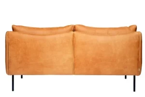 Fogia Sofas Und Liegen-Tiki 2-Sitzer-Sofa, schwarzer Stahl - cognacbraunes Leder