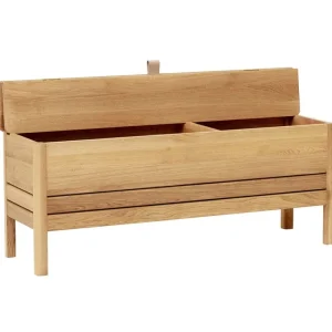 Pedestal Aufbewahrungsmöbel | Sitzgelegenheiten-Form & Refine A Line Aufbewahrungsbank, 111 cm, Eiche weiß