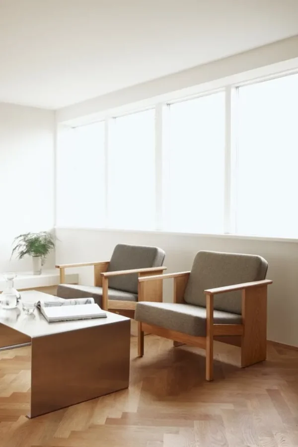 Fredericia Sitzgelegenheiten-Form & Refine Block Loungesessel, Eiche geölt - Hallingdal 65 0227