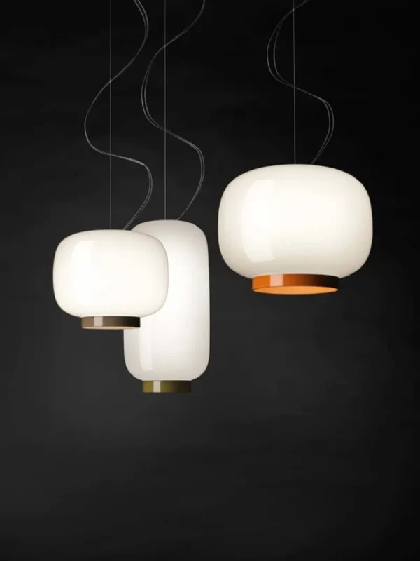 Tonfisk Design Deckenleuchten-Foscarini Chouchin Reverse 2 Pendelleuchte, Weiß – Grün
