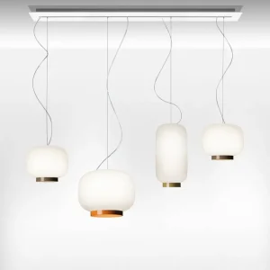 Tonfisk Design Deckenleuchten-Foscarini Chouchin Reverse 2 Pendelleuchte, Weiß – Grün