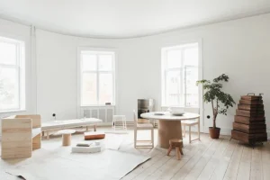 Vitra Sitzgelegenheiten-Frama AML Hocker, Kiefer geölt