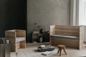 Vitra Sitzgelegenheiten-Frama AML Hocker, Kiefer geölt