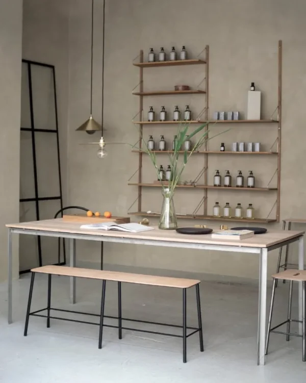 Vitra Sitzgelegenheiten-Frama Bank Adam, 120 cm, Eiche - mattschwarz