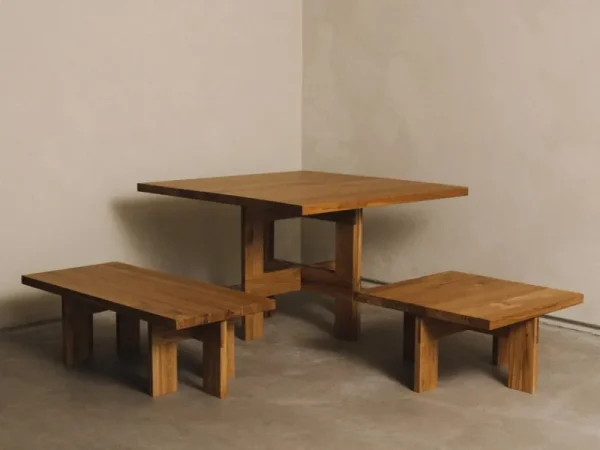 Muuto Tische-Frama Farmhouse Tisch, aufgebockt, 120 quadratisch, Eiche natur