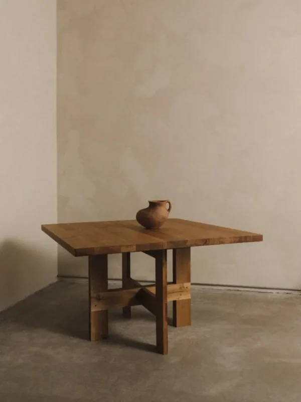 Muuto Tische-Frama Farmhouse Tisch, aufgebockt, 120 quadratisch, Eiche natur