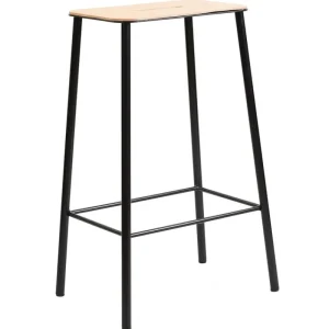 Nychair X Sitzgelegenheiten-Frama Hocker Adam, 65 cm, Naturleder – mattschwarz