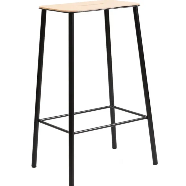 Nychair X Sitzgelegenheiten-Frama Hocker Adam, 65 cm, Naturleder – mattschwarz