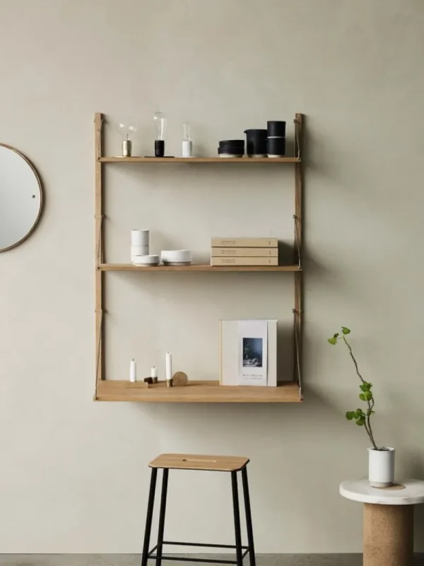 Nychair X Sitzgelegenheiten-Frama Hocker Adam, 65 cm, Naturleder – mattschwarz