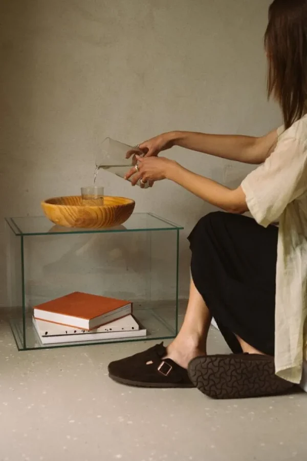 Artek Tische-Frama Rivet Box Tisch, Klarglas