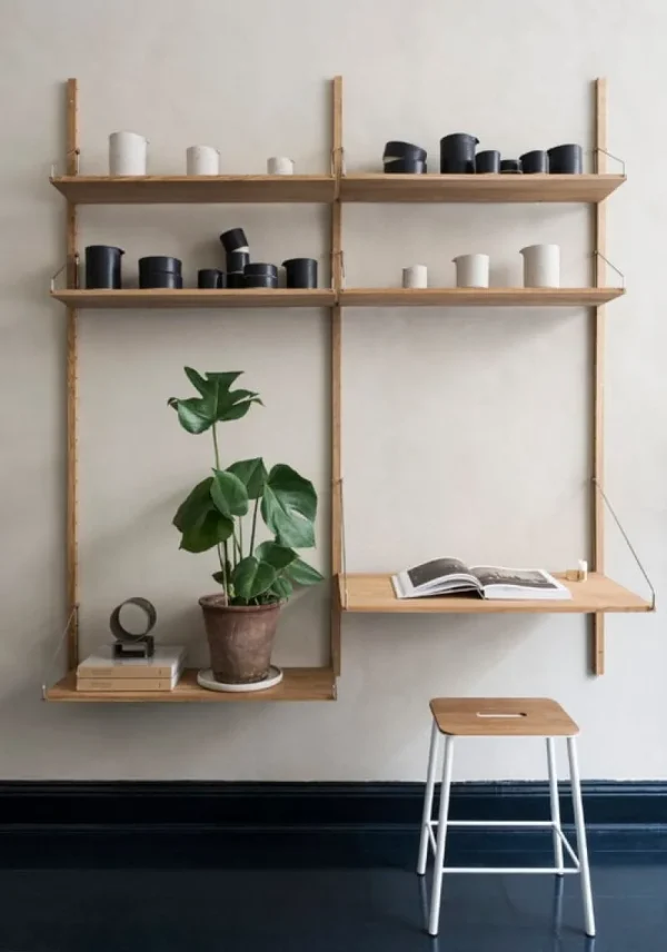 Frama Schreibtische Und Raumtrenner | Regale^Shelf Library H1148 Wandregal mit Schreibtisch, Eiche geölt