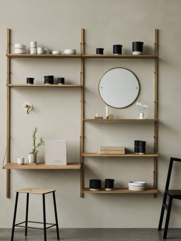 Frama Schreibtische Und Raumtrenner | Regale^Shelf Library H1148 Wandregal mit Schreibtisch, Eiche geölt