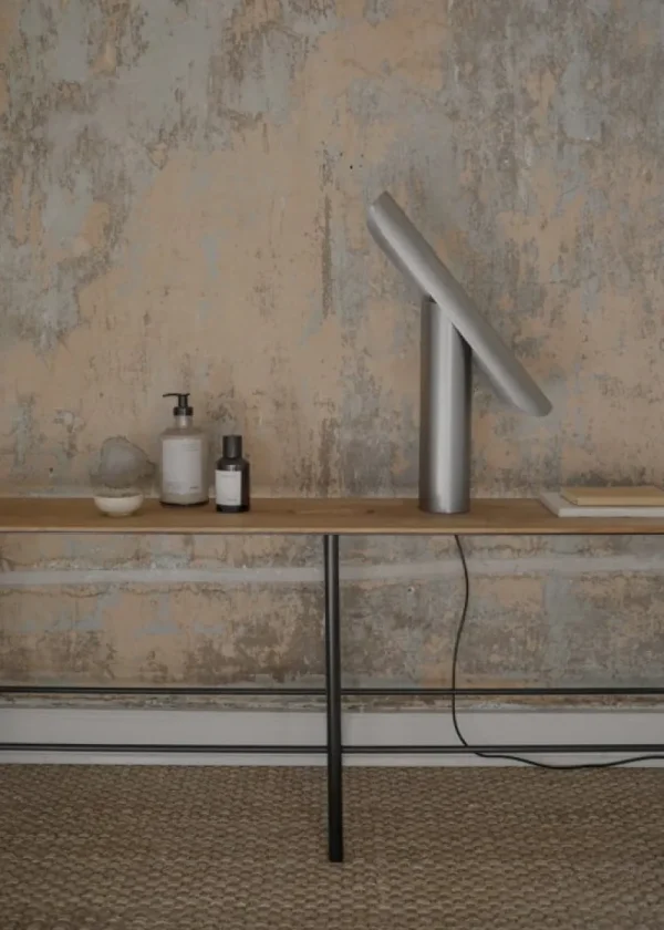 Foscarini Tischlampen-Frama T Lamp Tischleuchte, gebürsteter Stahl