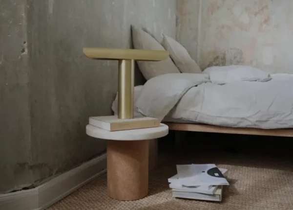 Artemide Tischlampen-Frama T Lamp Tischleuchte, Messing gebürstet