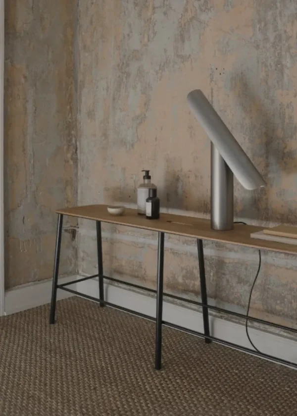 Foscarini Tischlampen-Frama T Lamp Tischleuchte, gebürsteter Stahl
