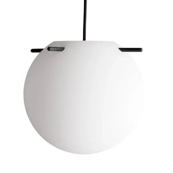 GUBI Deckenleuchten-Frandsen Koi Pendelleuchte, 25 cm, opalweiß - schwarz