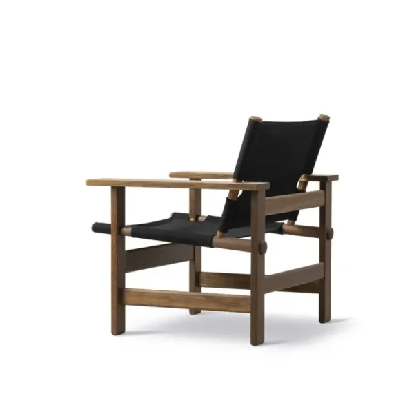 ferm LIVING Sitzgelegenheiten-Fredericia Canvas Stuhl, Eiche geräuchert und geölt - schwarzes Canvas