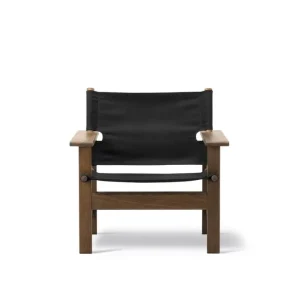 ferm LIVING Sitzgelegenheiten-Fredericia Canvas Stuhl, Eiche geräuchert und geölt - schwarzes Canvas