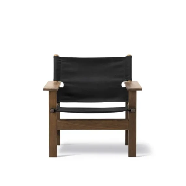 ferm LIVING Sitzgelegenheiten-Fredericia Canvas Stuhl, Eiche geräuchert und geölt - schwarzes Canvas