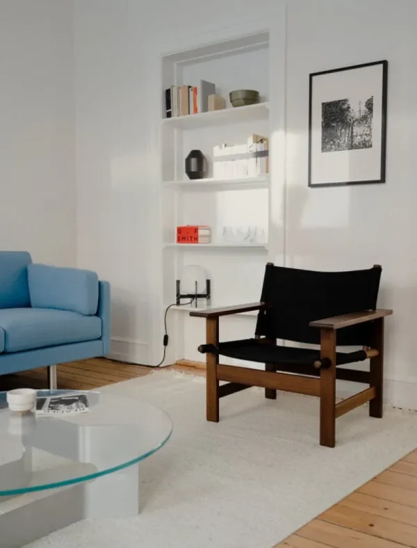 ferm LIVING Sitzgelegenheiten-Fredericia Canvas Stuhl, Eiche geräuchert und geölt - schwarzes Canvas