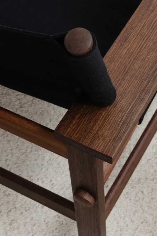 ferm LIVING Sitzgelegenheiten-Fredericia Canvas Stuhl, Eiche geräuchert und geölt - schwarzes Canvas