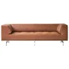 Fredericia Sofas Und Liegen-Delphi 2-Sitzer-Sofa, gebürstetes Aluminium - cognacbraunes Lede