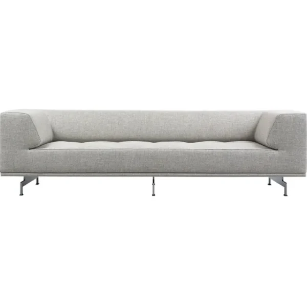 Fredericia Sofas Und Liegen-Delphi 3-Sitzer-Sofa, gebürstetes Aluminium - Grau Bardal 220