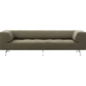 Fredericia Sofas Und Liegen-Delphi 3-Sitzer-Sofa, gebürstetes Aluminium - Olivgrün Clay 14