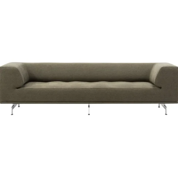 Fredericia Sofas Und Liegen-Delphi 3-Sitzer-Sofa, gebürstetes Aluminium - Olivgrün Clay 14