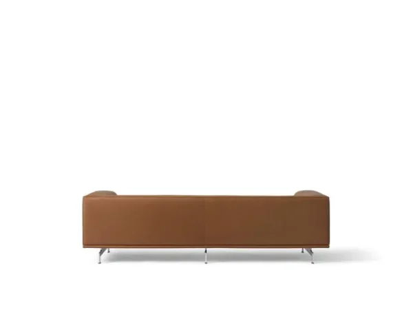 &Tradition Sofas Und Liegen-Fredericia Delphi 3-Sitzer-Sofa, gebürstetes Aluminium - braunes Leder Max