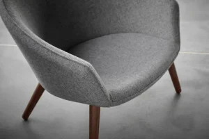 &Tradition Sitzgelegenheiten-Fredericia Ditzel Loungesessel, Hellgrau – Nussbraun lackiert