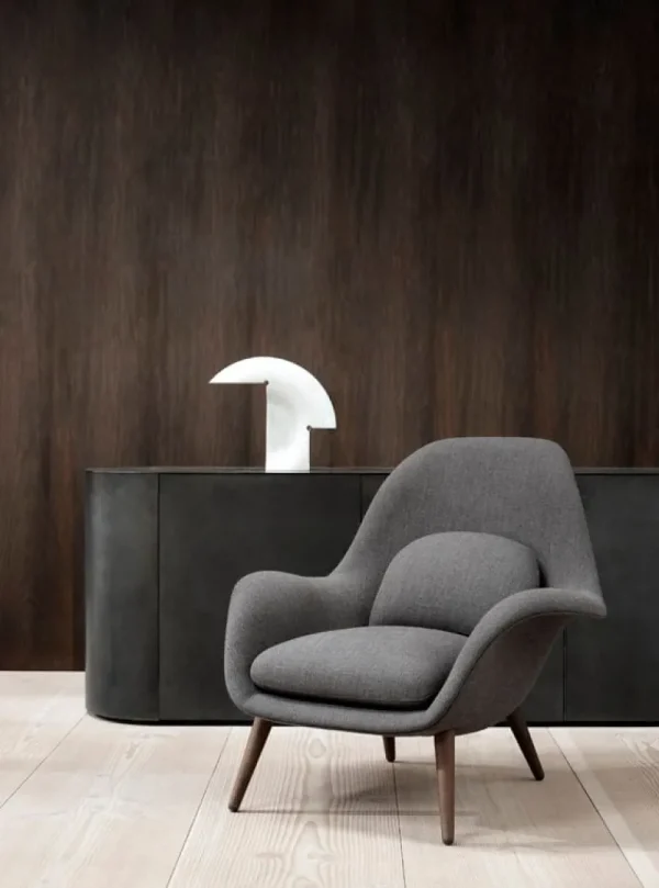 Normann Copenhagen Sitzgelegenheiten-Fredericia Loungesessel Swoon, Hallingdal 130 – Räuchereiche